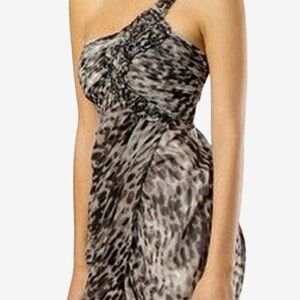 BCBG One-Shoulder Leopard Print Dress